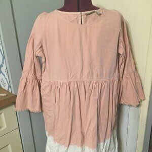 Holding horses pink to white  frayed hems size 8 mini dress with pockets